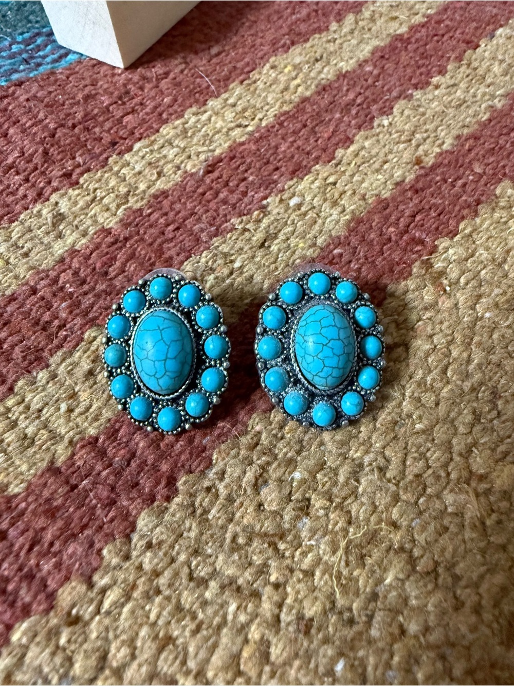 Faux Turquoise Cluster Earrings